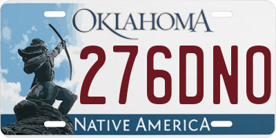 OK license plate 276DNO