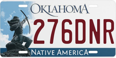 OK license plate 276DNR