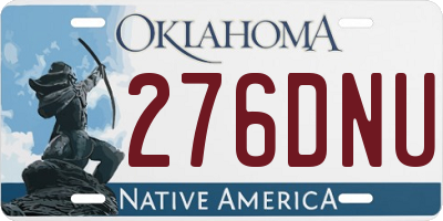 OK license plate 276DNU