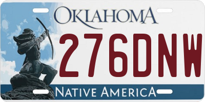 OK license plate 276DNW