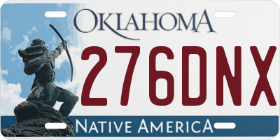OK license plate 276DNX