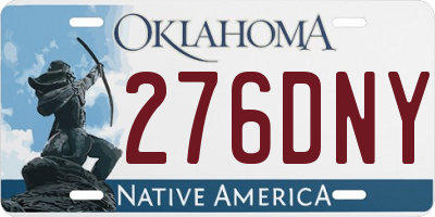 OK license plate 276DNY