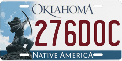 OK license plate 276DOC