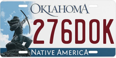 OK license plate 276DOK