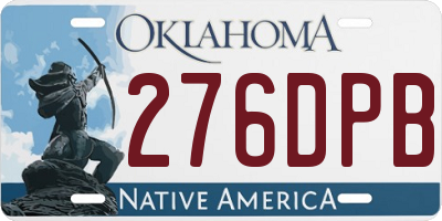 OK license plate 276DPB