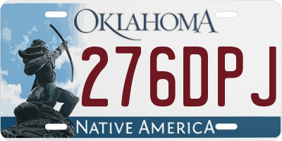 OK license plate 276DPJ