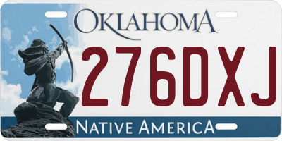 OK license plate 276DXJ