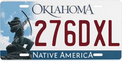 OK license plate 276DXL