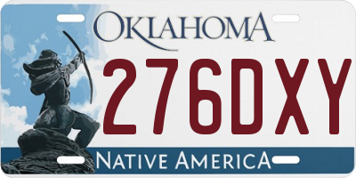 OK license plate 276DXY