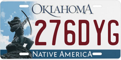 OK license plate 276DYG