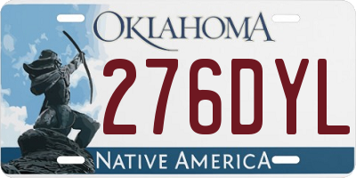 OK license plate 276DYL