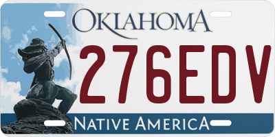 OK license plate 276EDV