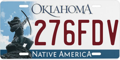 OK license plate 276FDV
