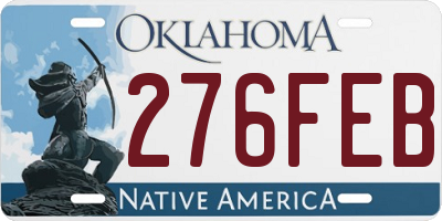OK license plate 276FEB