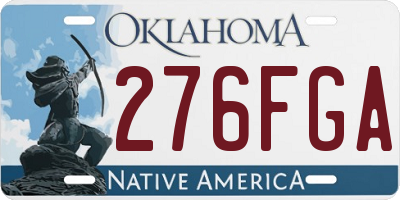 OK license plate 276FGA