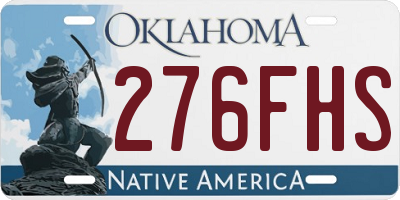 OK license plate 276FHS