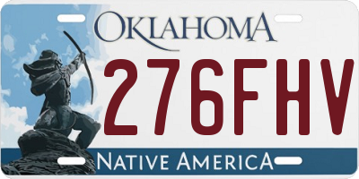 OK license plate 276FHV