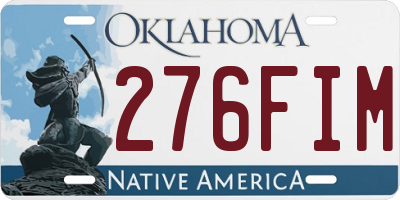 OK license plate 276FIM