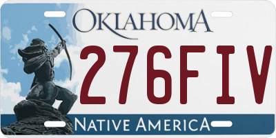 OK license plate 276FIV