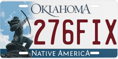 OK license plate 276FIX