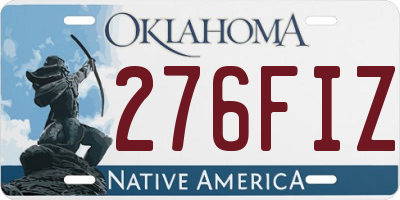 OK license plate 276FIZ