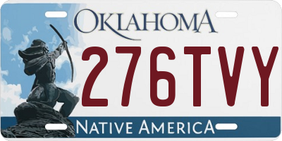 OK license plate 276TVY