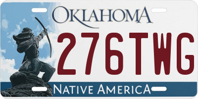 OK license plate 276TWG