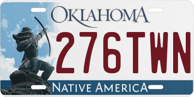 OK license plate 276TWN