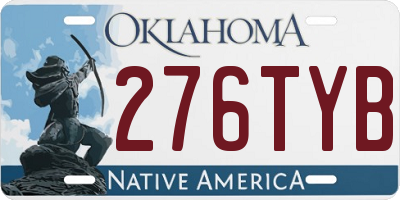 OK license plate 276TYB
