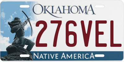OK license plate 276VEL