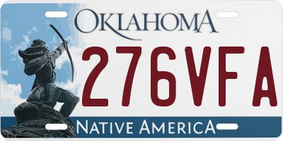 OK license plate 276VFA