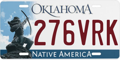OK license plate 276VRK