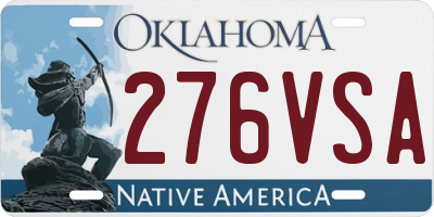 OK license plate 276VSA