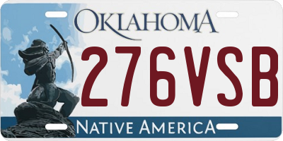 OK license plate 276VSB