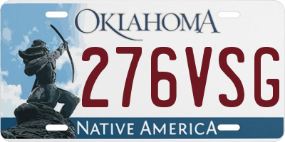 OK license plate 276VSG