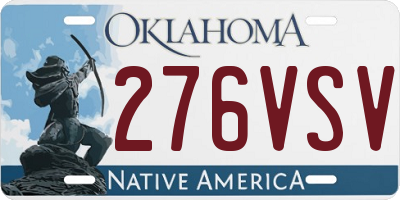 OK license plate 276VSV