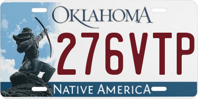 OK license plate 276VTP
