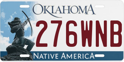 OK license plate 276WNB