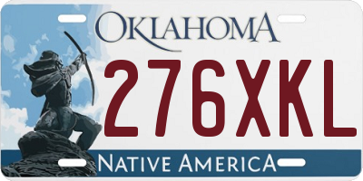 OK license plate 276XKL