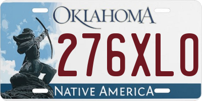 OK license plate 276XLO