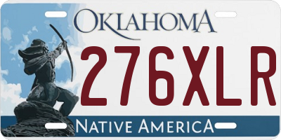 OK license plate 276XLR