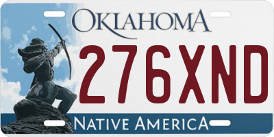 OK license plate 276XND
