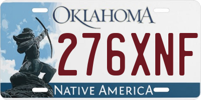 OK license plate 276XNF