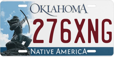 OK license plate 276XNG