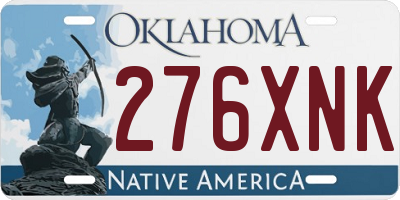 OK license plate 276XNK