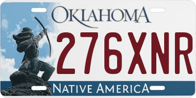 OK license plate 276XNR