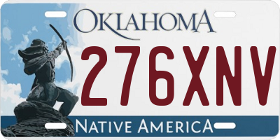 OK license plate 276XNV