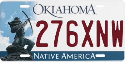 OK license plate 276XNW
