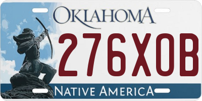 OK license plate 276XOB
