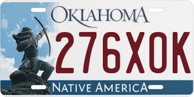 OK license plate 276XOK